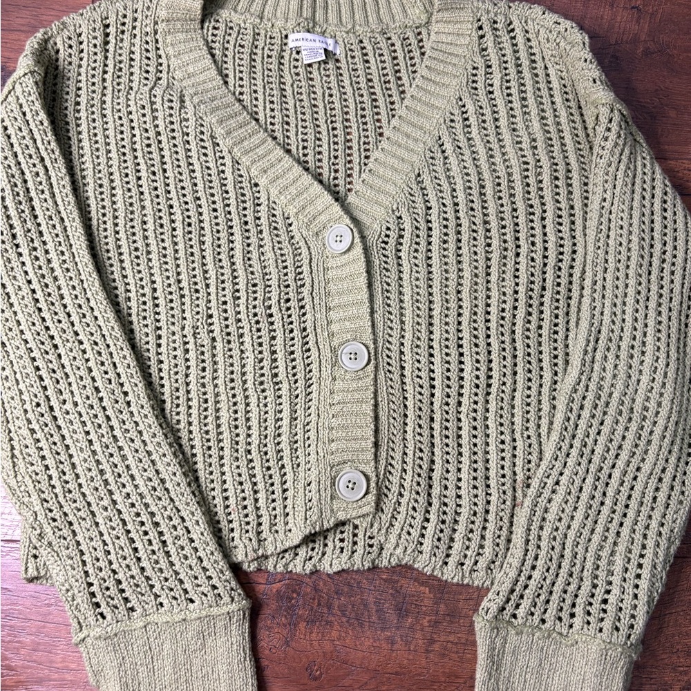 American Eagle Outfitters Sage Green knit Cardigan xs
